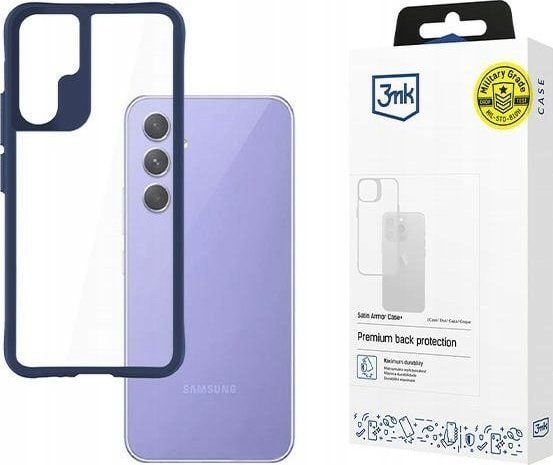 3MK Satin Armor Case+ Blue pro Samsung Galaxy A54 5G, Etui, Samsung, Galaxy A54 5G, 16,3 cm (6.4"), Blå, Gjennomsiktig