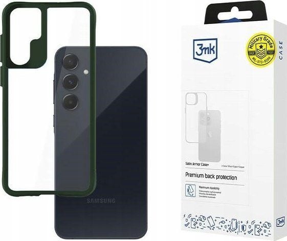 3MK Satin Armor Case+, Etui, Samsung, A55 5G, 16,8 cm (6.6"), Grønn, Gjennomsiktig