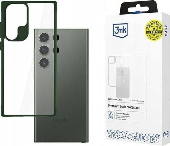 3MK Satin Armor Case+, Etui, Samsung, Galaxy S24 Ultra, 17,3 cm (6.8"), Grønn, Gjennomsiktig