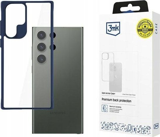 3MK Satin Armor Case+, Etui, Samsung, Galaxy S24 Ultra, 17,3 cm (6.8"), Blå, Gjennomsiktig