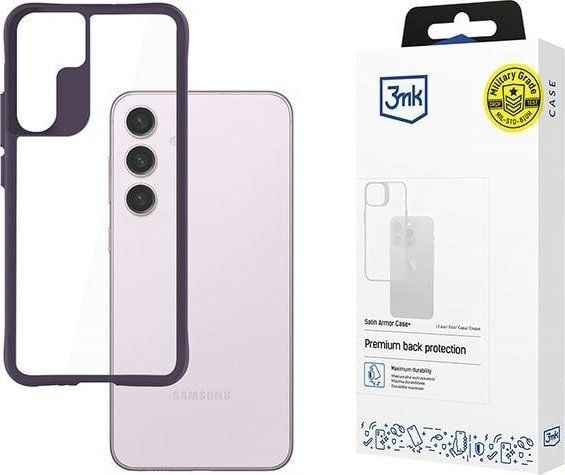 3MK Satin Armor Case+, Etui, Samsung, Galaxy S24, 15,8 cm (6.2"), Lilla, Gjennomsiktig
