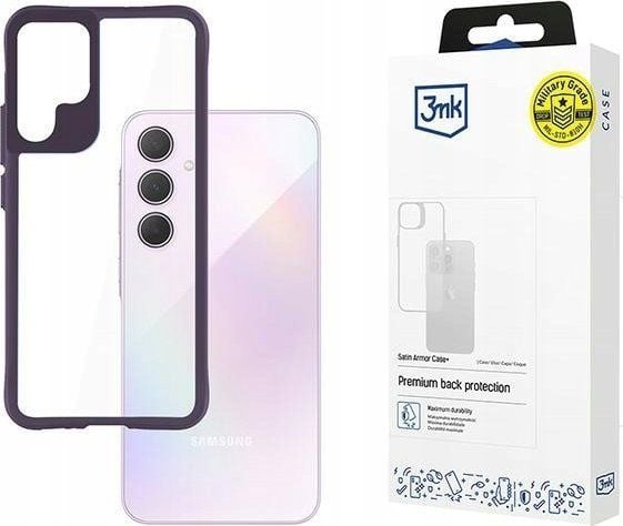 3MK Satin Armor Case+, Etui, Samsung, Galaxy A35 5G, 16,8 cm (6.6"), Lilla, Gjennomsiktig