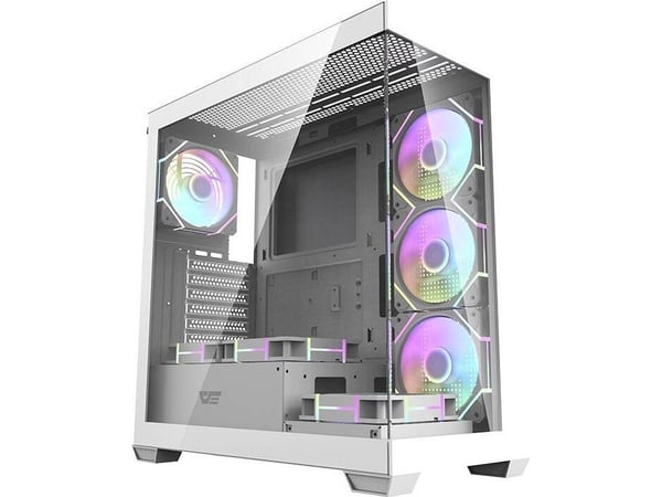 Darkflash-deksel Darkflash DS900 datamaskindeksel (hvit) + 7 ARGB-vifter
