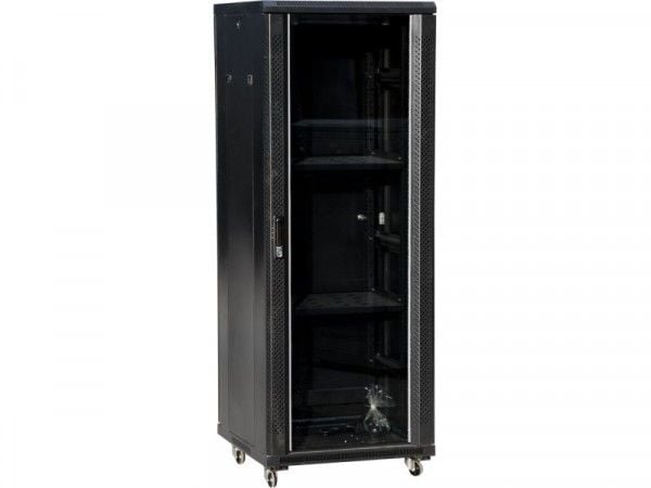 Alantec SS-42U-800-800-01-C, Itseseisova teline, 42U, 106 kg, Näppäinlukko, Säädettävät jalat, Musta