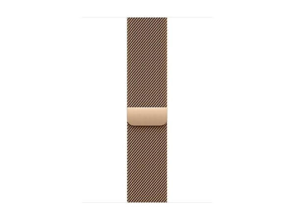 Apple Watch Series 10 (GPS + Cellular) - 46 mm - gull titan - smartklokke med fint strikket løkke - nett av rustfritt stål - gull - båndbredde: M/L...