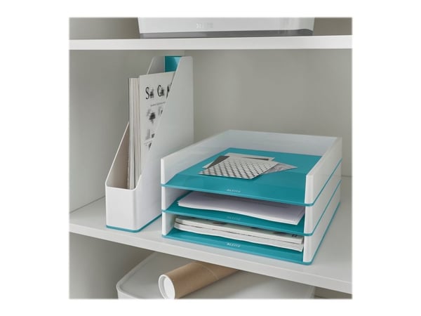 LEITZ arkivmappe WOW Duo Color, DIN A4, polystyren, isblå med tofarget WOW-effekt i hvit/isblå, - 1 stk (5362-10-51)