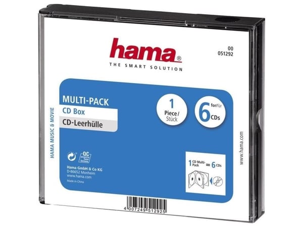 Hama CD Multipack - CD-cover - kapasitet: 6 CD - svart, gjennomsiktig