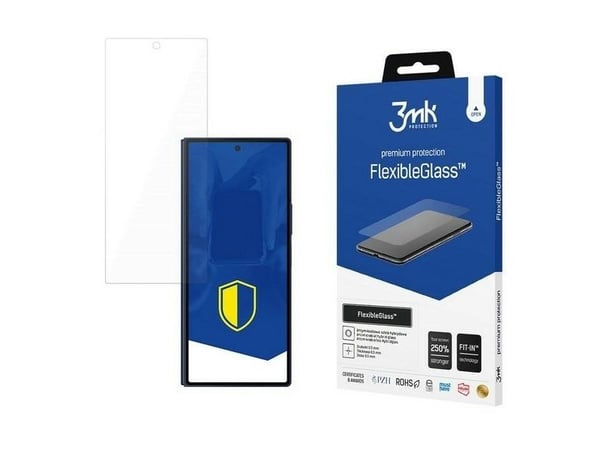 3MK FlexibleGlass, Samsung, Galaxy Z Fold 6, Antibakteriell, Slagbestandig, Ripebestandig, Knusesikker, 1 stykker