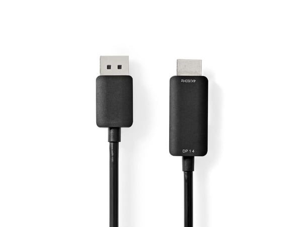Nedis CCGP37104BK20, 2 m, DisplayPort, HDMI, Hankjønn, Hankjønn, Rett Nedis CCGP37104BK20, 2 m, DisplayPort, HDMI, Hankjønn, Hankjønn, Rett