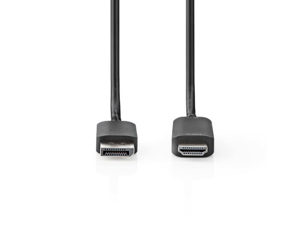 Nedis CCGP37104BK20, 2 m, DisplayPort, HDMI, Hankjønn, Hankjønn, Rett