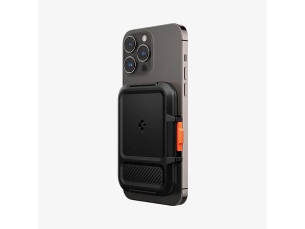 Spigen Lock Fit, Kortholder, Svart, Polykarbonat (PC), Apple, MagSafe Device, 1 stykker