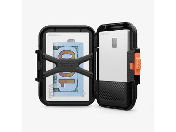 Spigen Lock Fit, Kortholder, Svart, Polykarbonat (PC), Apple, MagSafe Device, 1 stykker