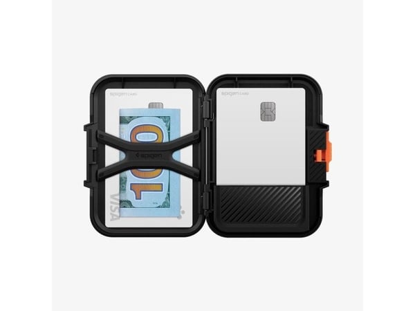 Spigen Lock Fit, Kortholder, Svart, Polykarbonat (PC), Apple, MagSafe Device, 1 stykker