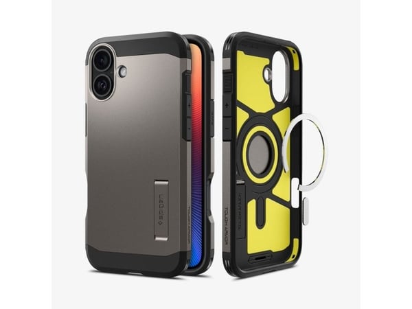 Spigen Tough Armor AI (MagFit), kansi, Apple, iPhone 16, 15,5 cm (6,1"), harmaa