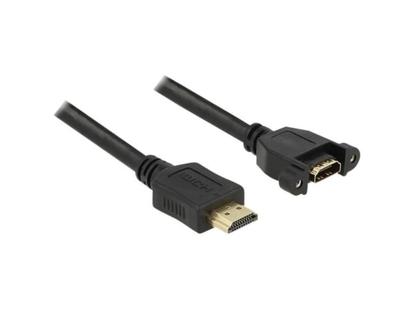 Delock - HDMI-kabel med Ethernet - HDMI hann til HDMI hunn - 1 m - svart