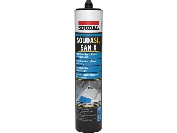 Soudasil SANX sanitetssilikone fugemasse 300ml patron, lys grå