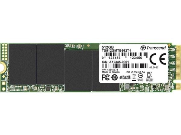 Transcend MTE662T - SSD - 512 GB - intern - M.2 2280 (dobbelsidig) - PCIe 3.0 x4 (NVMe)