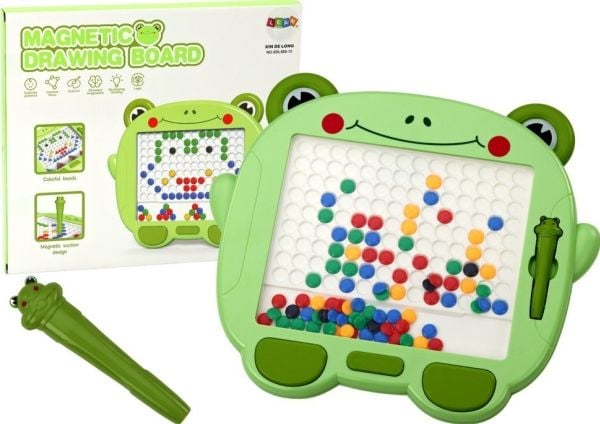 LeanToys magnetisk læringstavle med skrivepenn/teggebrett, grønn perlebrett