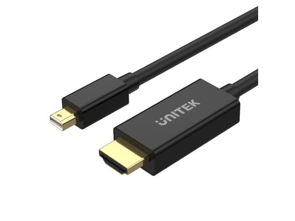 Unitek - Adapterkabel - Mini DisplayPort hann til HDMI hann - 2 m - skjermet - svart - 4 K 30 Hz (3840 x 2160) støtte