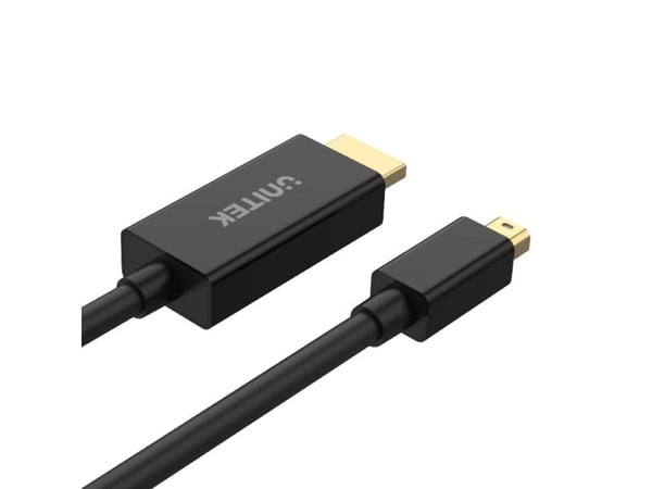 Unitek - Adapterkabel - Mini DisplayPort hann til HDMI hann - 2 m - skjermet - svart - 4 K 30 Hz (3840 x 2160) støtte