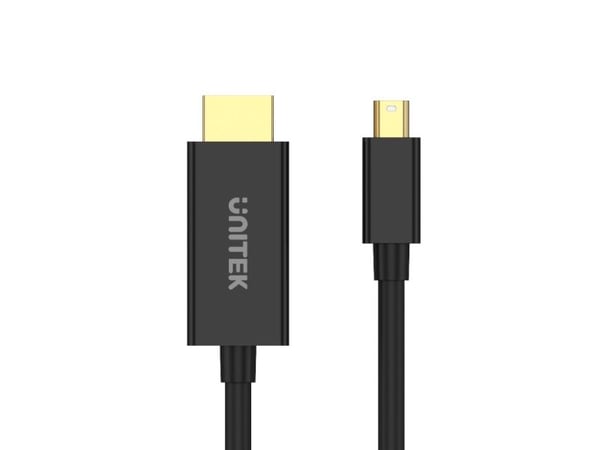 Unitek - Adapterkabel - Mini DisplayPort hann til HDMI hann - 2 m - skjermet - svart - 4 K 30 Hz (3840 x 2160) støtte