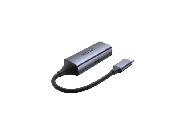 Unitek U1323A - Nettverksadapter - USB 3.0 - Gigabit Ethernet x 1 + USB-C (bare strøm) x 1 - romgrå