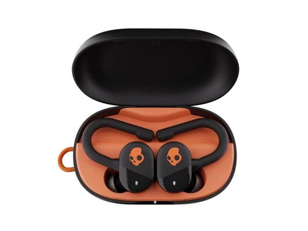 Skullcandy Push Play Active - True wireless-hodetelefoner med mikrofon - i øret - over-øret-montering - Bluetooth - lydisolerende - oransje, svart
