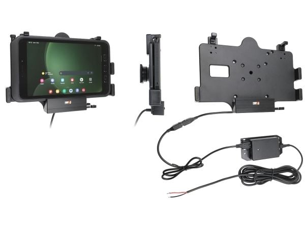 Brodit - Billaderholder - aktiv, for fast installasjon - 2.7 A (Pogo) - svart - for Samsung Galaxy Tab Active3, Tab Active5