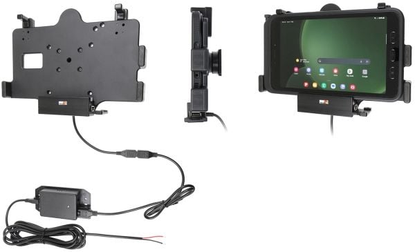 Brodit - Billaderholder - aktiv, for fast installasjon - 2.7 A (Pogo) - svart - for Samsung Galaxy Tab Active3, Tab Active5