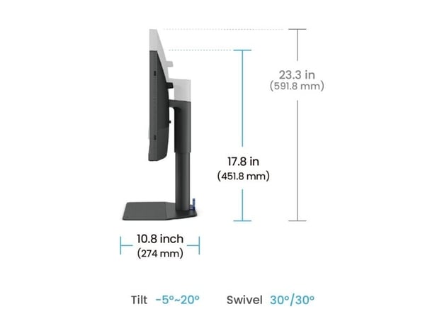 BenQ SW242Q - LED-skjerm - 24.1" - 2560 x 1600 2K @ 60 Hz - IPS - 400 cd/m² - 1000:1 - 5 ms - HDMI, DisplayPort, USB-C