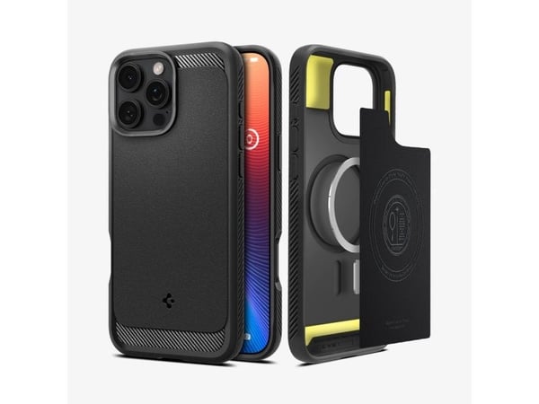 Spigen Rugged Armor (MagFit), Etui, Apple, iPhone 16 Pro, 16 cm (6.3"), Svart