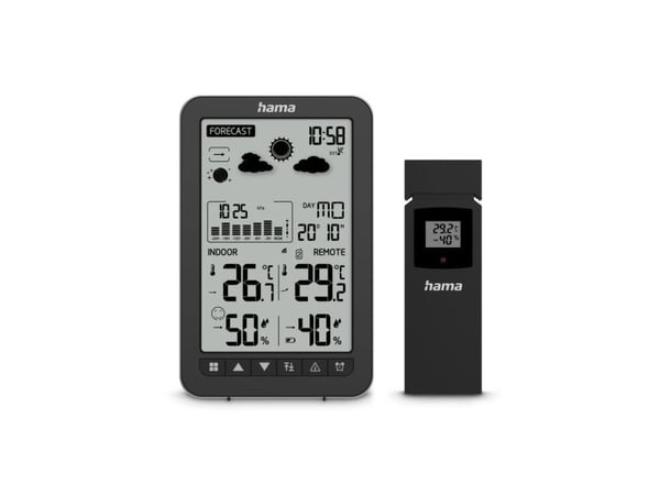 Hama Ko Samui, Svart, Inne Barometer, Inne hygrometer, Inne Termometer, Utendørs Fuktighetsmåler, Utendørs Barometer, Barometer, Hygrometer, Termom...