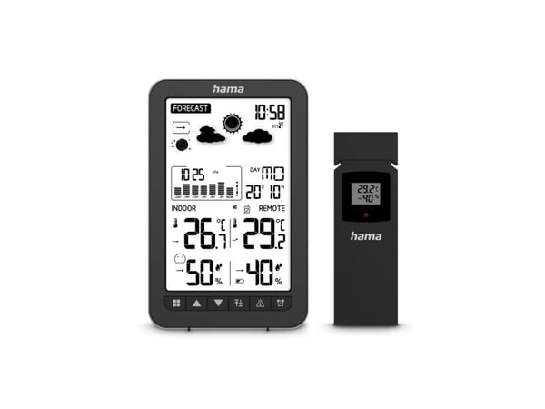 Hama Ko Samui, Svart, Inne Barometer, Inne hygrometer, Inne Termometer, Utendørs Fuktighetsmåler, Utendørs Barometer, Barometer, Hygrometer, Termom...