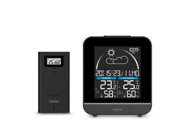 Hama La Gomera, Svart, Grå, Utendørs Barometer, Utendørs Fuktighetsmåler, Utendørs Barometer, Hygrometer, Termometer, Barometer, Hygrometer, Termom...