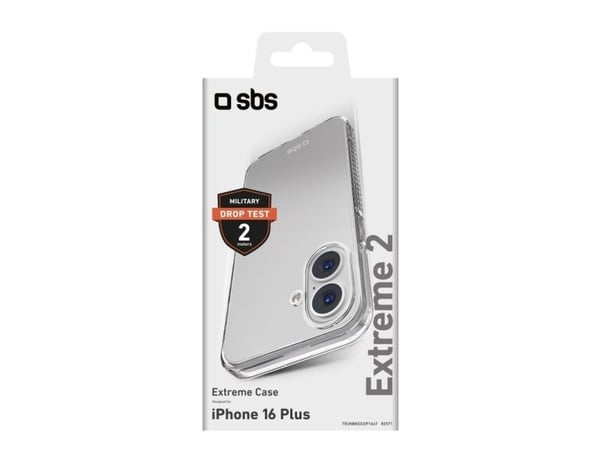 SBS TEUNBKEX2IP1667, Suojus, Apple, iPhone 16 Plus, 16,5 cm (6.5"), Läpinäkyvä