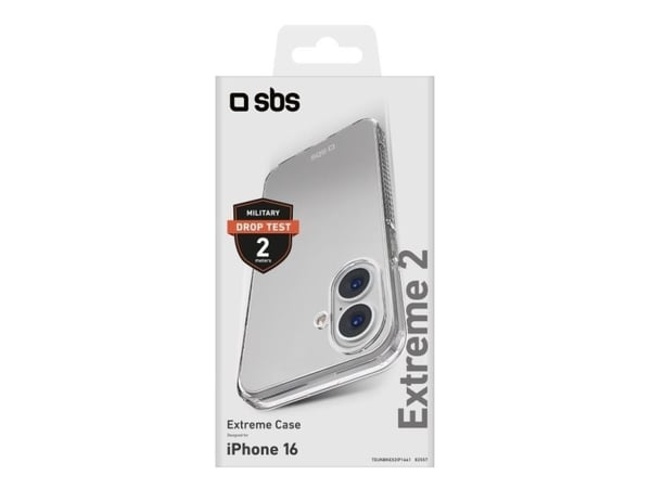 SBS TEUNBKEX2IP1661, Etui, Apple, iPhone 16, 16,5 cm (6.5"), Gjennomsiktig