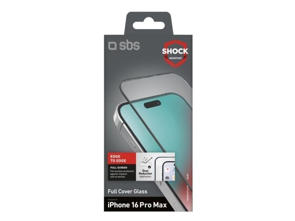 SBS TESCRFCIP1667P, Apple, iPhone 16 Pro Max, Slagbestandig, Ripebestandig, Svart, Gjennomsiktig, 1 stykker