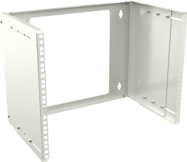 Lanview by Logon - Montering av vägghylla öppen ram - adjustable depth - vit - 8U - 19"