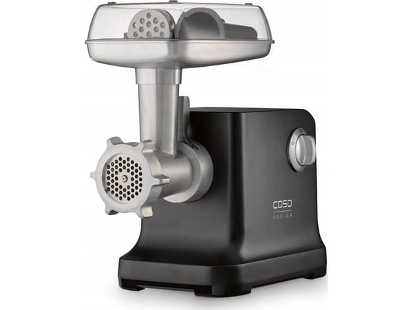 Caso köttkvarn Mesmale FW 2000 svart 2000 W, 2 hastigheter, kapacitet 2,5 kg/min, 3 perforerade skivor, shortbread-tillbehör med 4 formar, korvfyll...