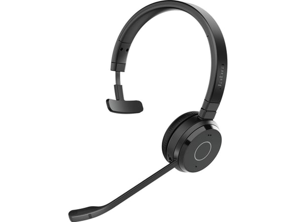 Jabra Evolve 65 TE Mono - Hodesett - on-ear - Bluetooth - trådløs - USB-A via Bluetooth-adapter - lydisolerende - UC-sertifisert