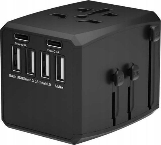 Microconnect MC-TRAVELADAPTER1, Musta, 138 g, 1 kpl, 240 g