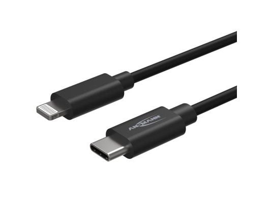 Ansmann 1700-0107, 2 m, Lightning, USB C, Hanstik, Hanstik, Svart