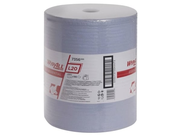 Kimberly-Clark Wypall L20 rengjøringskluter på rull, blå, 2-lags – 1000 stk.