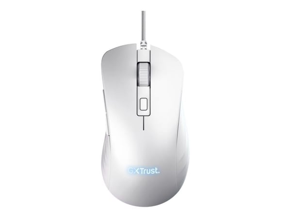 Trust GXT 924W YBAR+ - Mus - høyrehendt - optisk - 6 knapper - kablet - USB - hvit