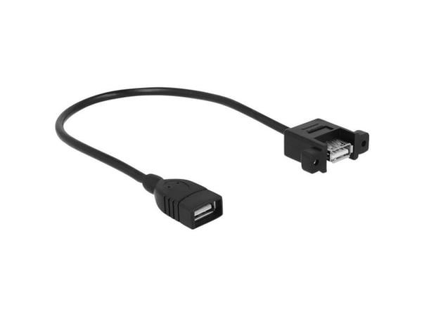 Delock - USB-hann-hunnveksler - USB (hunn) til USB (hunn) - 25 cm - tommelskruer - svart