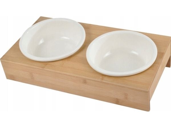 Homea Keraamiset koirankulhot, Ø 16 cm, bambutelineellä