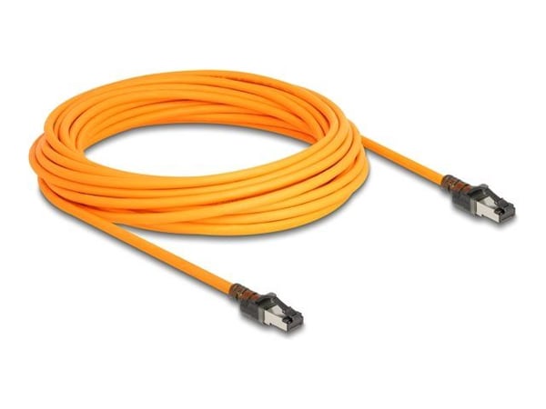 DeLOCK 80418, 10 m, Cat6a, S/FTP (S-STP), RJ-45, RJ-45, Oranssi