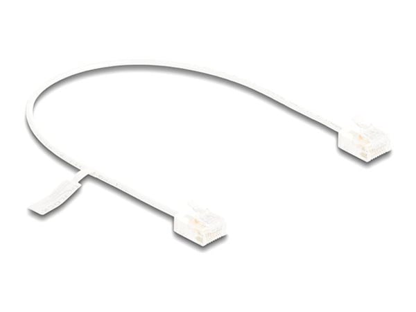 Delock - Koblingskabel - RJ-45 (hann) til RJ-45 (hann) - 30 cm - 2.6 mm - UTP - CAT 6 - formstøpt - hvit