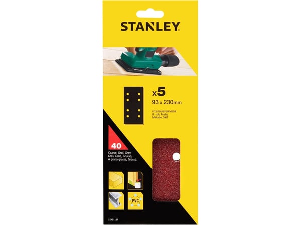 Stanley Hiekkapaperi 8 HOLE ARK.93X230 OP. 5 SHEET 40GR.