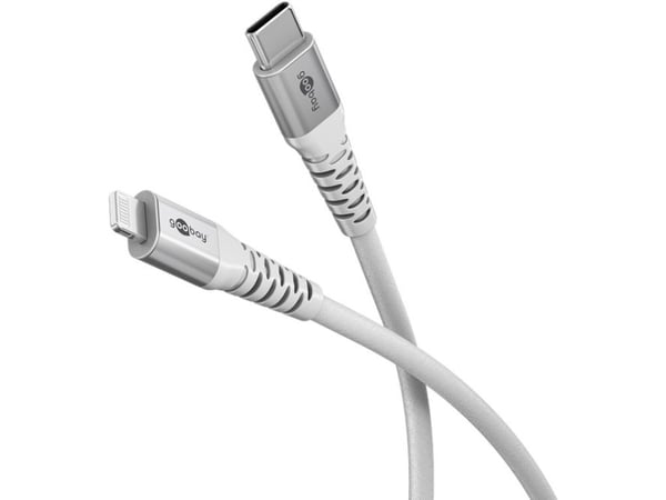 Goobay 74518, 0,5 m, Lightning, USB C, Hankontakt, Hankontakt, Vit